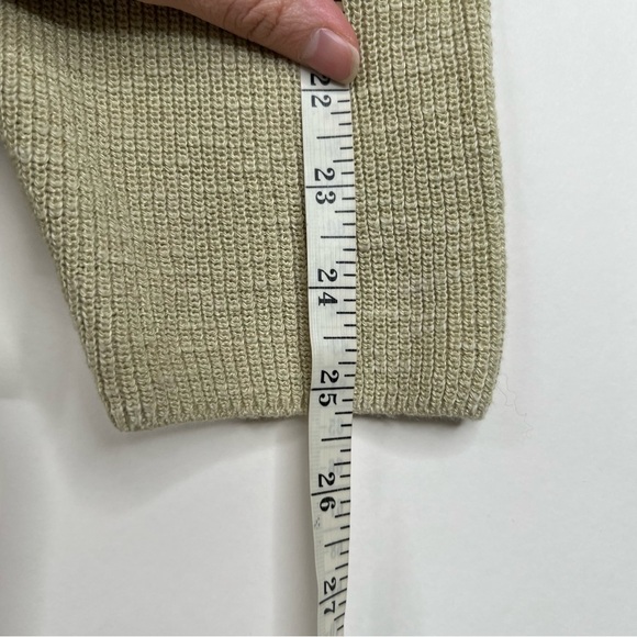 Free People Beach Malibu Sweater Ribbed Knit Oversized Yellow Green Neutral XS - Picture 9 of 10